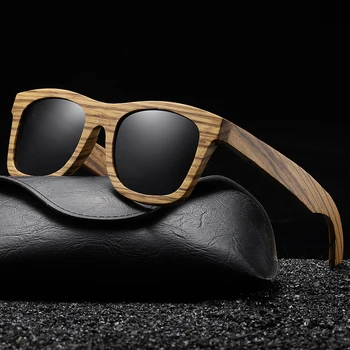 Модные солнцезащитные очки из бамбукового дерева Для мужчин И женщин, классические квадратные Винтажные солнцезащитные очки для вождения, черные Очки для рыбалки, окуляры UV400