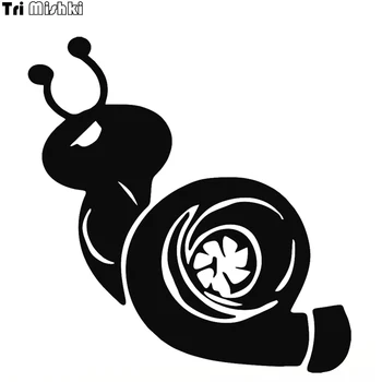 Tri Mishki 11.5x20cm snail turbo забавная автомобильная наклейка Виниловые Наклейки на Лобовое стекло Автомобиля, Аксессуары, Автомобильная Наклейка HZX534