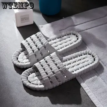 WTEMPO Супер Мягкие тапочки с открытым носком, женские дешевые сетчатые гостиничные выдолбленные тапочки для ванной комнаты, сетчатые тапочки для ванн для ног