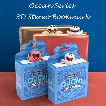 Новая серия Shiba Inu Ocean Забавный Тюлень Осьминог Креативные Книжные Маркеры 3D Закладки Школьные Принадлежности В Стиле Мультяшных Животных