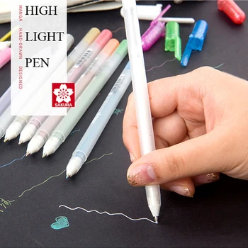 SAKURA XPGB Highlight Painting Pen Художественные маркеры Акварельный комикс, ручная роспись, красочная живопись, ручка для рисования, канцелярские принадлежности