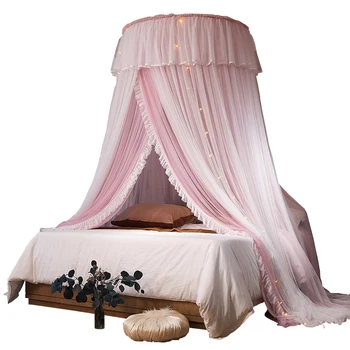 Двухслойная марлевая москитная сетка для домашнего использования, кровать 1,8 м, потолок в стиле принцессы, 1,2 м, 1,5 м, без установки