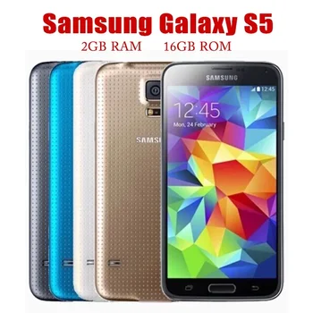 Samsung Galaxy S5 5,1-дюймовый Смартфон 2 ГБ ОЗУ 16 ГБ ПЗУ Четырехъядерный 3G и 4G 16MP GPS Оригинальный Разблокированный мобильный телефон-бар