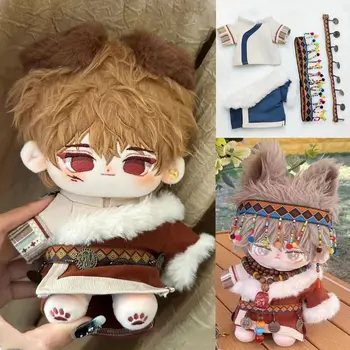 Кукольная одежда в китайском этническом стиле, кукольные игрушки, синее / красное модное кукольное пальто, головные уборы, Поясная цепочка, 20 см Хлопковая кукла