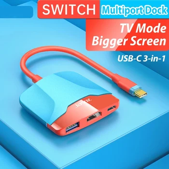 Switch Dock Телевизионная Док-станция для Nintendo Switch Портативная Док-станция, совместимая с USB C до 4K HDMI, USB 3.0 Концентратор для Аксессуаров Macbook