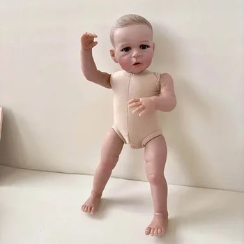 60-сантиметровая возрожденная Сэнди, уже раскрашенная и собранная, реалистичная кукла для малышей, мягкая на ощупь 3D-кукла для рисования кожей