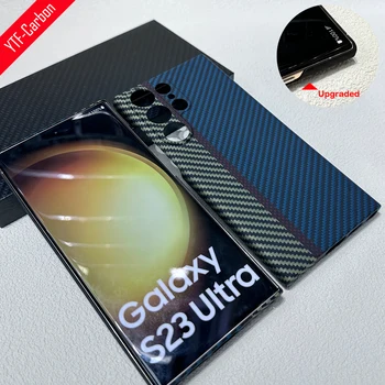 YTF-carbon Ультратонкий чехол для телефона из углеродного волокна Samsung Galaxy S23 Ultra Case из арамидного волокна, защита от падения, чехол S23