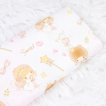 My Little Twin Stars Hello Kitty 100 Хлопчатобумажная ткань для пэчворка своими руками, ткань для домашней одежды, материал для шитья платья