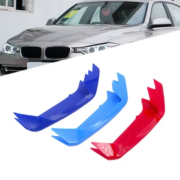 3 Шт./компл. Автомобильный Высокий АБС Красный Синий Небесно-Голубой Накладка на Переднюю Решетку Радиатора Подходит для BMW 3 Серии E46 E90 F30 F34 E92 E93 1998-2017