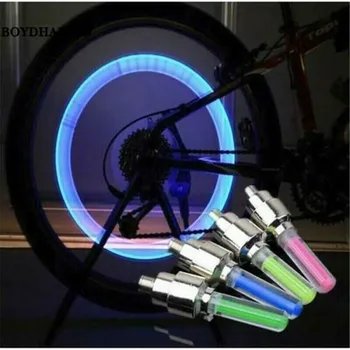 Светодиодный пылезащитный колпачок для штока клапана для велосипеда Велосипеда автомобиля мотоцикла Ламп освещения колес шин Высококачественных автомобильных аксессуаров