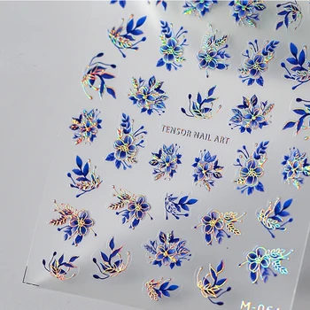 Горячее Тиснение Цветы Дизайн 5D Мягкие Рельефные Рельефы Самоклеящиеся Наклейки Для Украшения Ногтей 3D Наклейки Для Маникюра Оптом