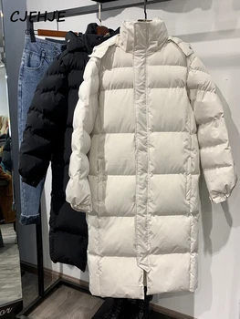 Женская куртка с подкладкой из пуховика CJFHJE, новая толстая Корейская версия, свободная зимняя куртка с подкладкой из супердлинного паркера, зимняя одежда для женщин