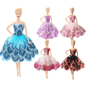 Кукольное Платье Принцессы Куклы Новогодние Вечерние Платья С Открытыми Плечами Наряды Элегантная Одежда Аксессуары Для Кукольной Одежды