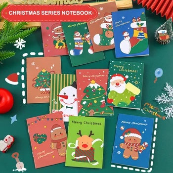 Рождественские блокноты, карманные блокноты, милый рождественский Санта-Клаус с изображением Лося, Елка, Школьные канцелярские принадлежности, студенческий приз для детей